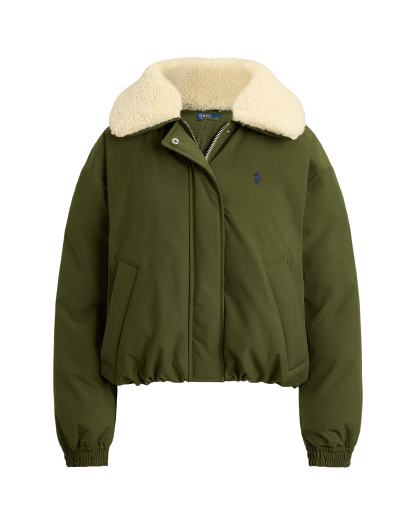 Daunen-Pufferjacke mit Kragen