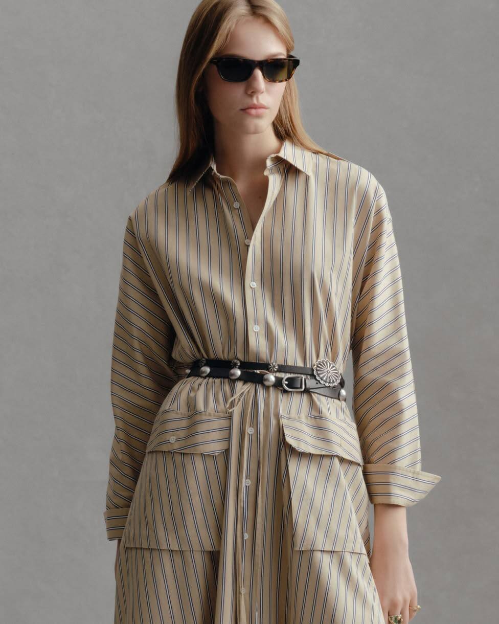 Utility-Hemdkleid mit Streifen