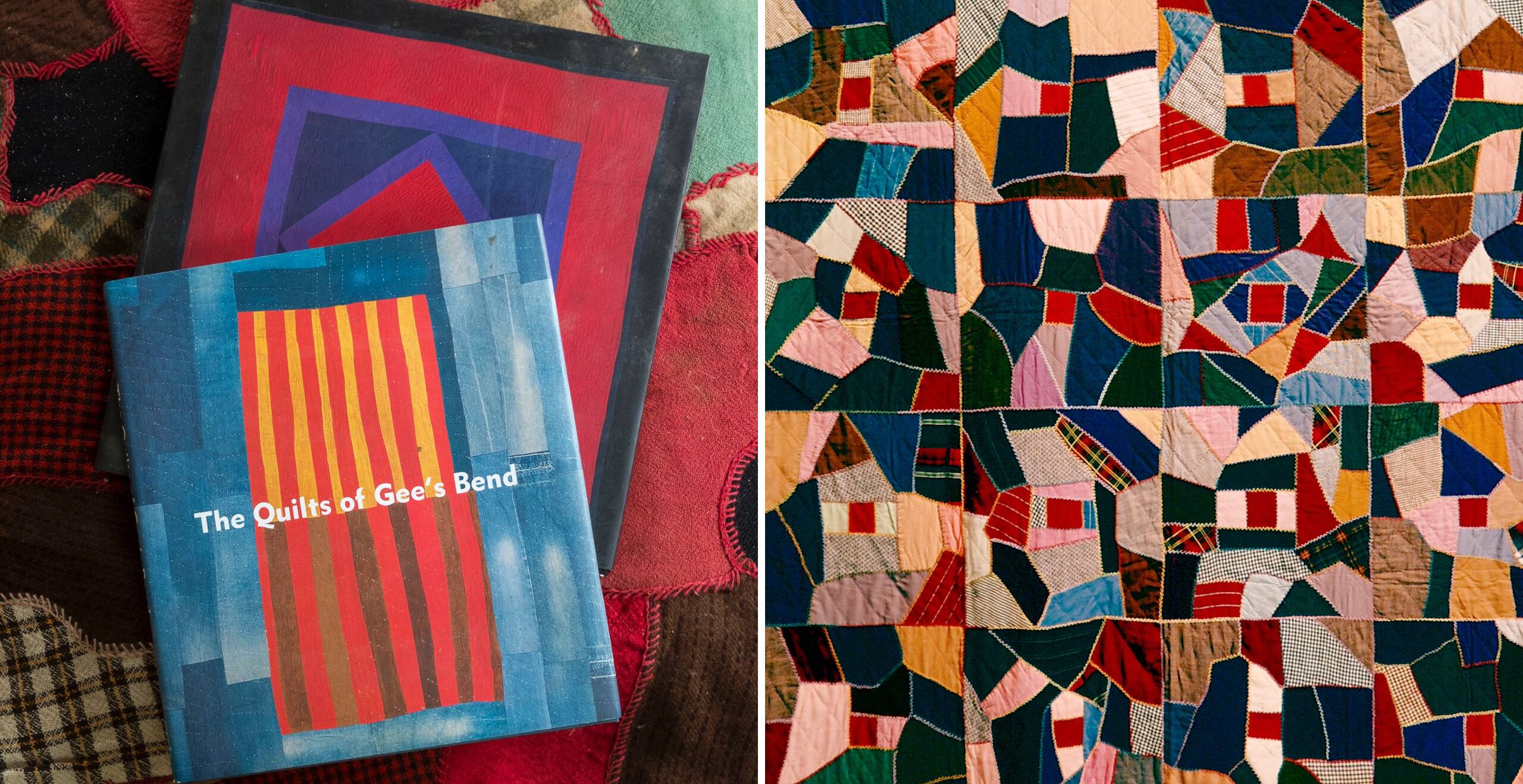 <em>De gauche &agrave; droite :</em> L'humble patchwork d'autrefois a, avec le temps, acquis ses lettres de noblesse et &eacute;t&eacute; &eacute;lev&eacute; au rang de cr&eacute;ation artistique dans les livres et les expositions de mus&eacute;e. La technique consistant &agrave; coudre ensemble des chutes de tissu de mani&egrave;re totalement al&eacute;atoire &eacute;tait connue sous le nom de &laquo; patchwork fou &raquo;