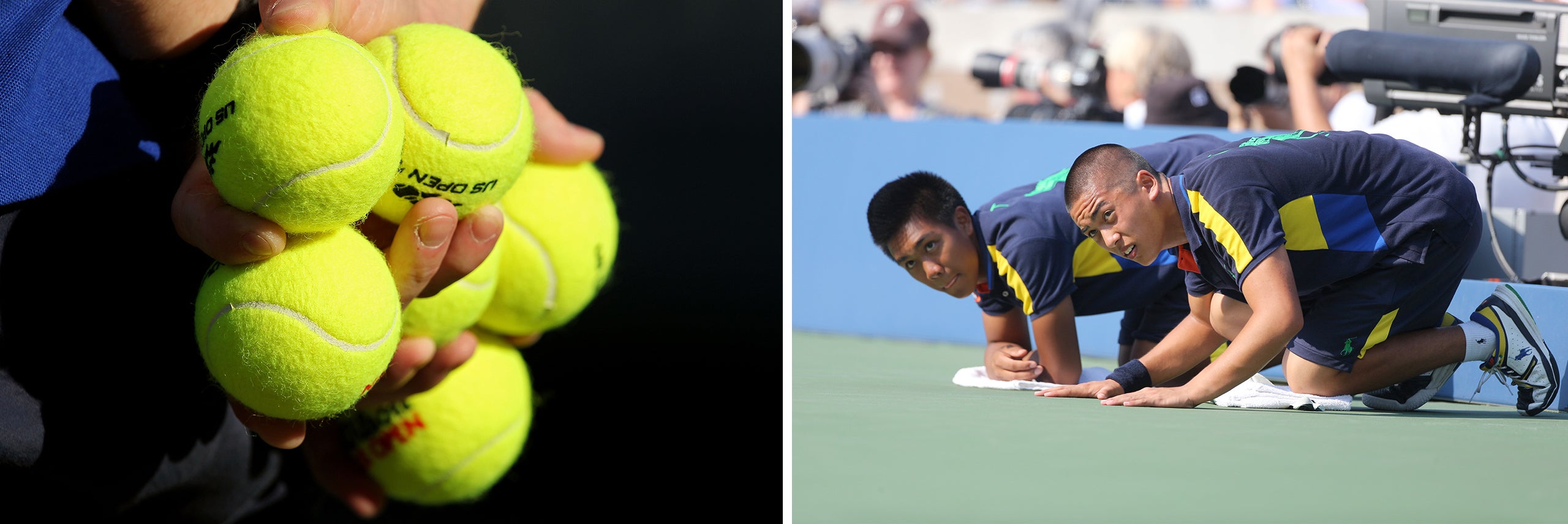 Rechts oben: Einsatzbereit – Balljungen bei den 2012 US Open