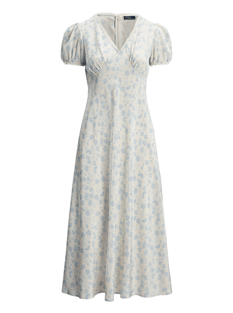Floral Silk Crepe Dress